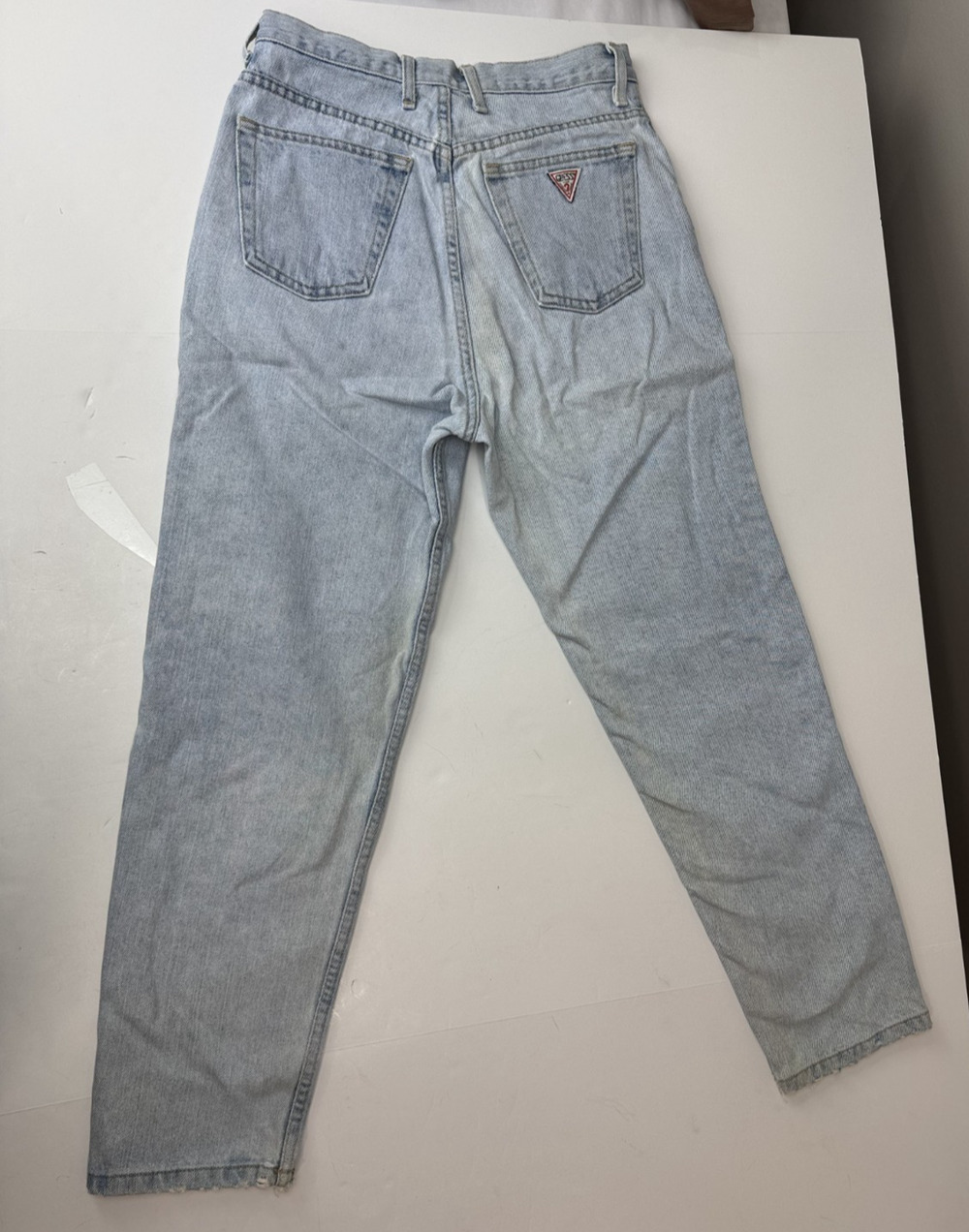 Vintage 80s 90s GUESS Jeans USA Size 30 High Rise Mom Jeans Light Wash Taper